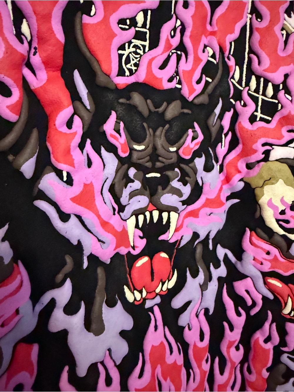 Hellhound Flame Hoodie Oversized Y2K Goth Anime Streetwear 2XL - Picture 9 of 11